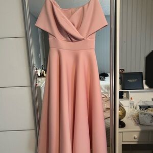 Elegant Pink Off-Shoulder Dress